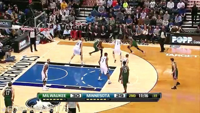 Larry Sanders Triple Double 2012.11.30 at Timberwolves 10 Pts, 12 Rebs, 10 BLOCKS!