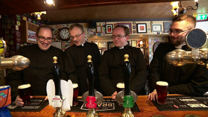 A group of Welsh priests are mistaken for a stag party