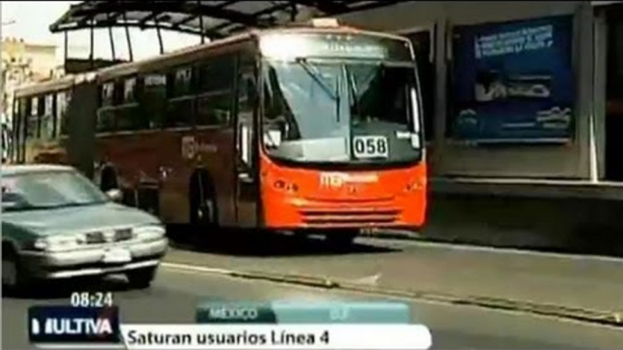 Abarrotan capitalinos Línea 4 del Metrobús