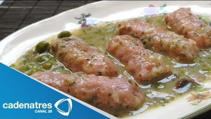 Receta para preparar longaniza en salsa verde con nopales. Recetas fáciles y rápidas