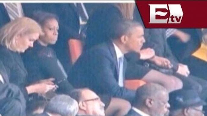 Michelle Obama marca un alto a las risas entre la rubia y su esposo /  Joanna Vegabiestro