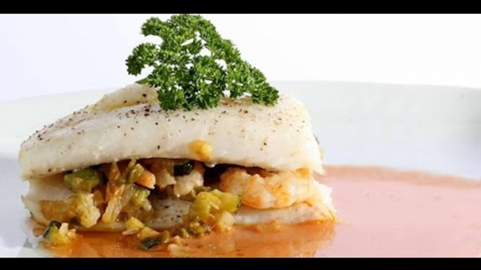 Receta de filete de pescado relleno de mariscos / Filete de pescado con mariscos