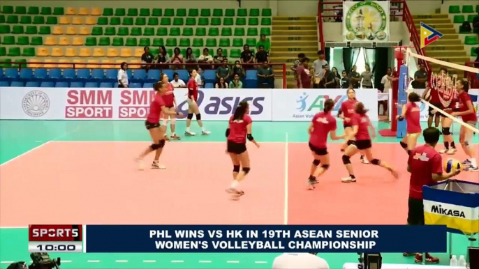 SPORTS NEWS: PHL wins vs. HK in 19th #ASEAN Senior Women's Volleyball Championship