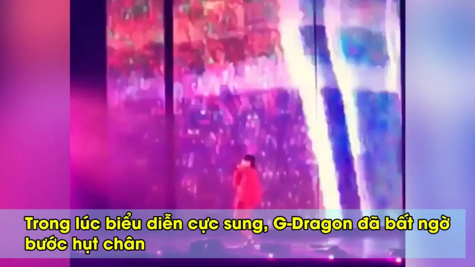 Fan hốt hoảng khi G.Dragon ngã xuống hố trong khi trình diễn