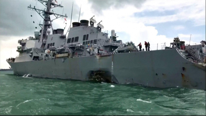 Ten missing after USS McCain collides with oil tanker near Strait of Malacca