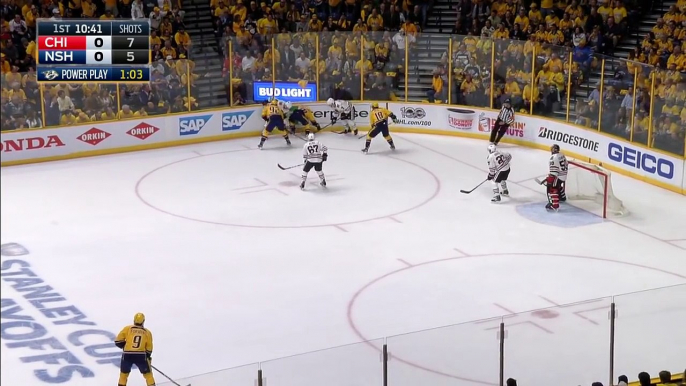 Rinne forced to make desperate save on bizarre bounce