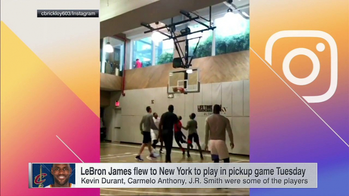 LeBron James Plays In Pickup Game With Kevin Durant And Carmelo Anthony _ SportsCenter _ ESPN