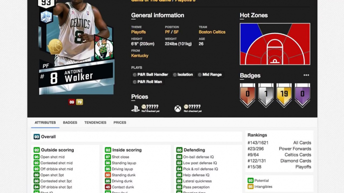 NBA 2K17 MyTEAM DIAMOND ANTOINE WALKER STATS!! THE BEST ALL AROUND CARD IN NBA 2K17??