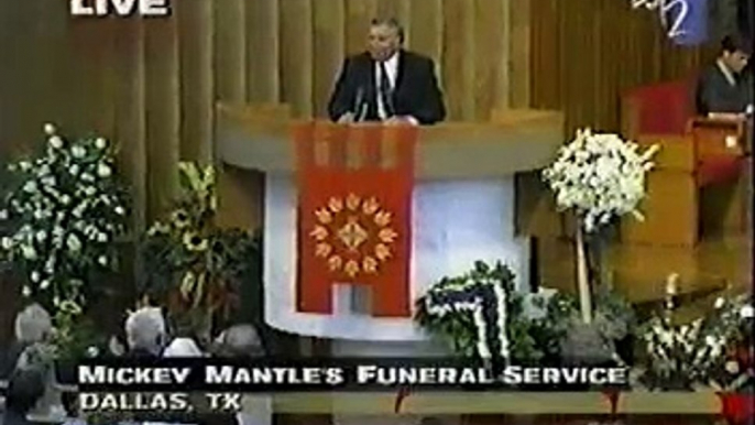Bobby Richardson shares the Gospel at Mickey Mantle Funeral