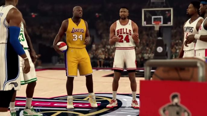 Worst Three Point Contest Ever? Shaq, Jordan, Howard, Perkins, Cartwright, Wallace NBA 2K1