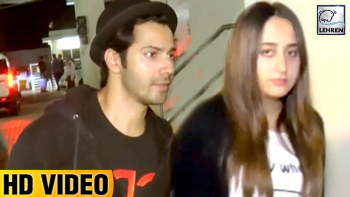 Varun Dhawan & Girlfriend Natasha Dalal Watch 'Judwaa 2' Trailer Together