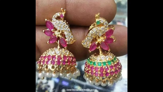 1 gram gold Jhumkas earring designs with Weight and Price