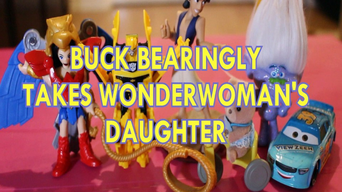 BUCK BEARINGLY TAKES WONDERWOMAN'S DAUGHTER BUMBLEBEE ALADDIN SYLVANIAN FAMILIES GUY DIAMOND TROLLS DREAMWORKS Toys BABY Videos, CARS 3 , DISNEY , PIXAR, DC COMICS, TRANSFORMERS AND THE LAST KNIGHT , DISNEY ORIGINALS,