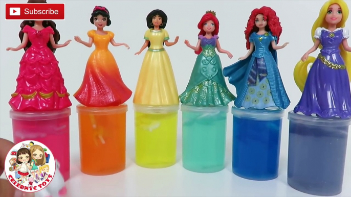 Glitter Putty Magiclip Princesses Dresses Frozen Elsa Anna Belle Tiana Merida Rapunzel