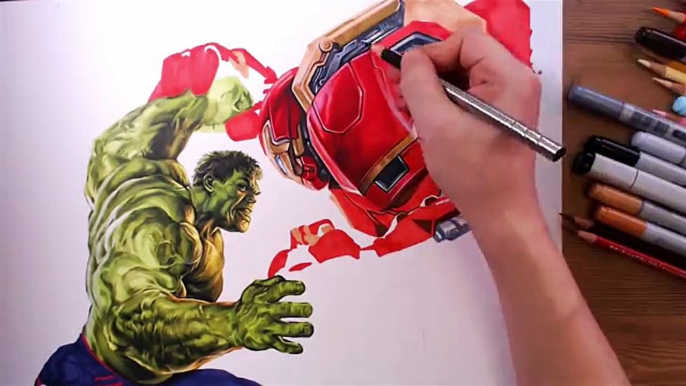 Алиса Мстители рисование килектор скорость Вероника против Hulkbuster ||