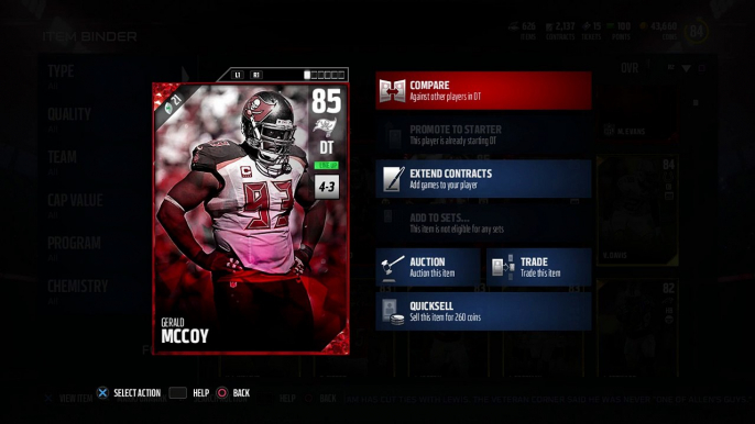 86 OVR MICHAEL BENNETT AND 85 OVR GERALD MCCOY GIVEAWAY DAY 1 OF MADDEN 17 RELEASE