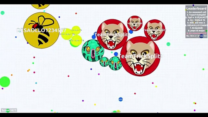 Agar.io Epic Split Running Trick Split Amazing Team Destroying Bots! (Agario Best Moments)