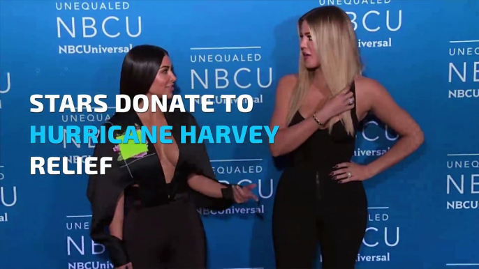 Which celebrities vowed to donate to Hurricane Harvey relief?