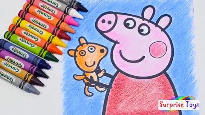 Livre coloration Apprendre porc à laide Peppa pages crayons de craie de george rai