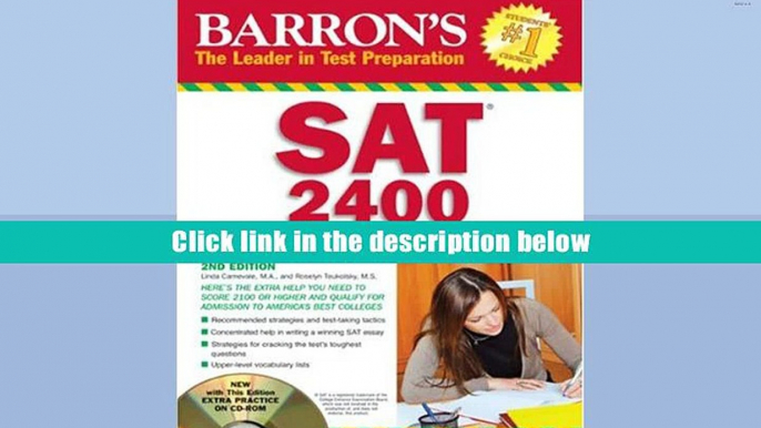 PDF [Download]  Barron s SAT 2400 with CD-ROM: Aiming for the Perfect Score  For Kindle