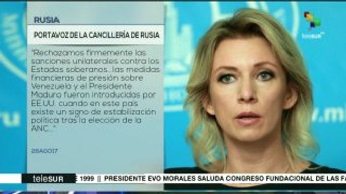 Rusia rechaza sanciones económicas de EE.UU. contra Venezuela