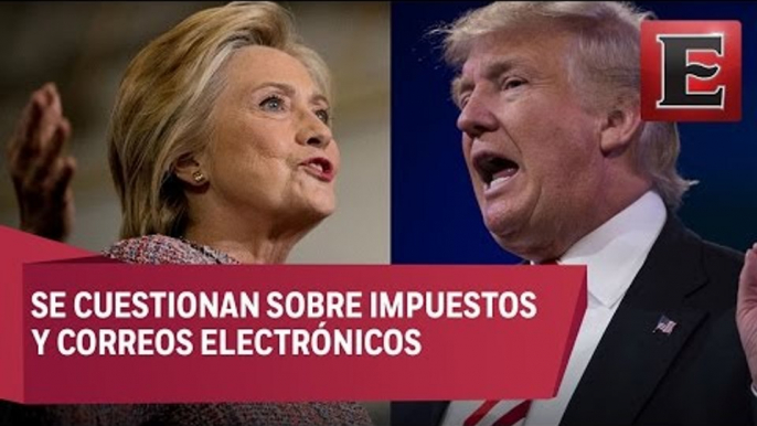 Cuestionan a Donald Trump por no presentar su declaración de impuestos / Debate Clinton y  Trump