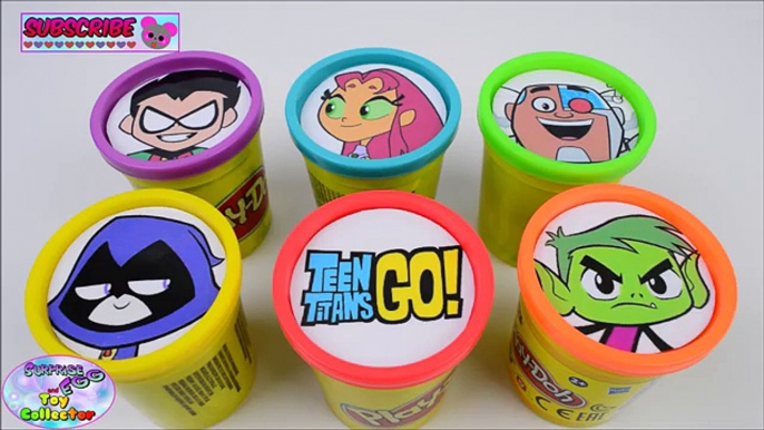 Learn Colors with Teen Titans Go Play Doh Eggs Cartoon Network Robin Beast Boy TMNT Surpri