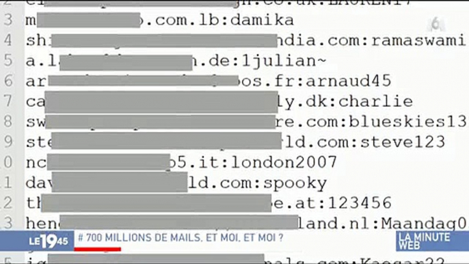 Votre adresse email fait elle partie des 700 millions recensés dans "l'annuaire des pirates informatiques" ? Regardez