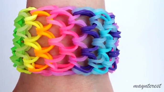 PULSERA de GOMITAS Escamas de dragón (con tenedores) - Rainbow loom