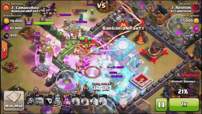 Clash of Clans | GOLEM MASSACRE | TH 10 Best War Defense Strategy (13 Golems Killed)