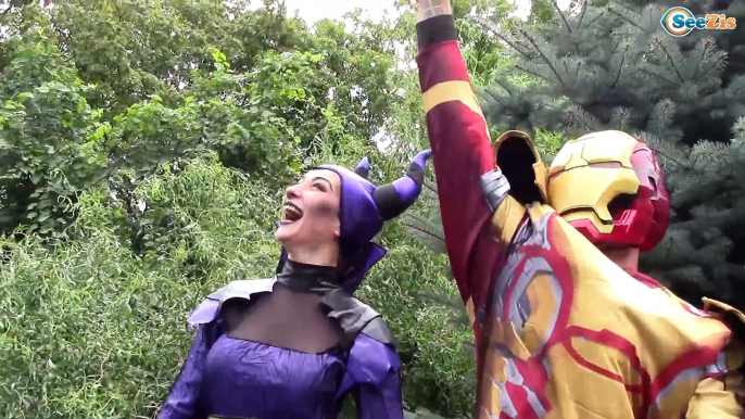 Frozen Elsa & Spiderman Princess Anna Joker! Maleficent eye doctor! Superheroes in Real Life!