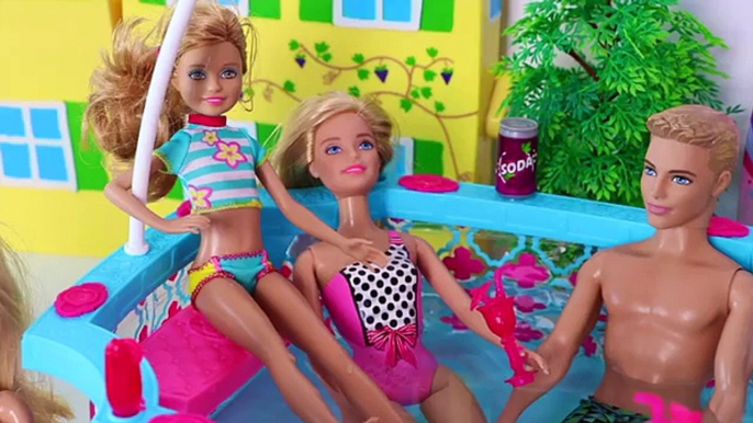 Barbie doll Swimming Pool Party - play baby doll swim toys for kids