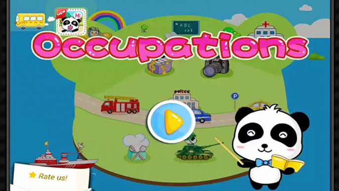 Sur bébé éducatif emplois enfants Apprendre vie Nouveau professions réal mots Panda babybus k