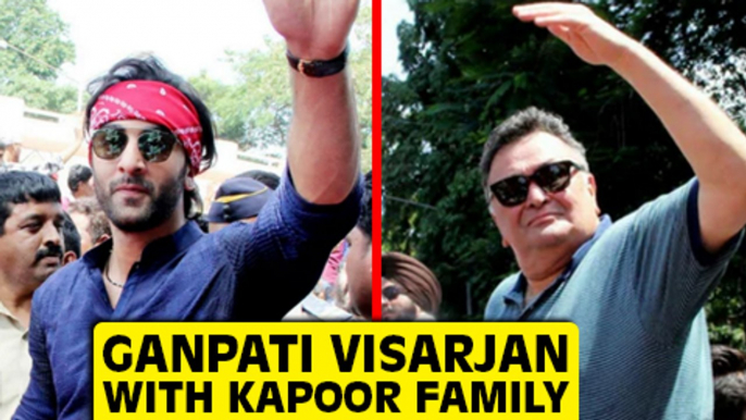 Ranbir Kapoor And Rishi Kapoor At RK Studios Ganpati Visarjan 2017