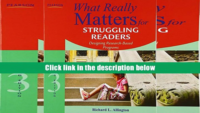 [PDF] [Free] What Really Matters for Struggling Readers: Designing Research-Based Programs FULL