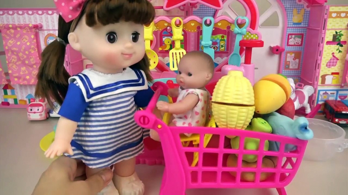 Baby Doli and kitchen cooking car and surprise eggs baby doll play