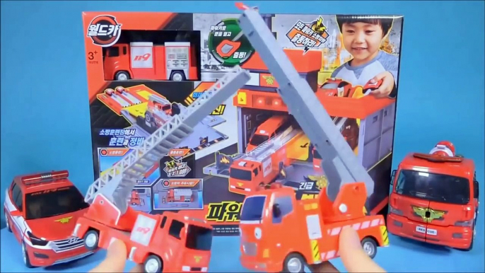 Fire station car toys Robocar Poli Tayo bus TOBOT fire car