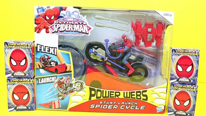 Spider-Man Spider Cycle Marvel Ultimate Spider Man Webs and Surprise Spiderman Eggs - Mert