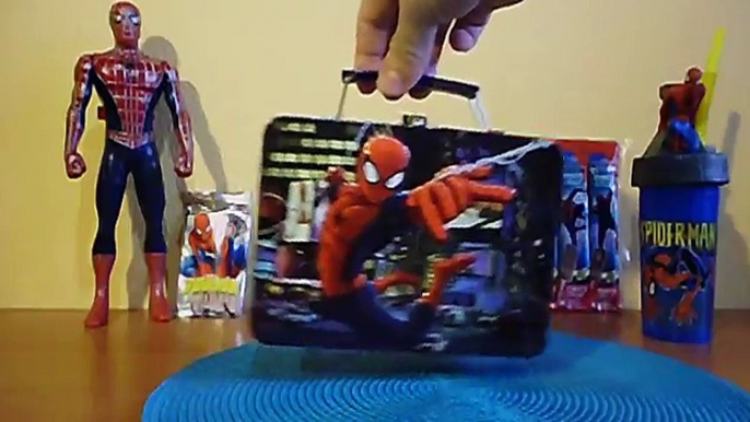 Spider Man Lunch Box Surprise Maxi Pack Toys Cards Lolly Choco Candy Unboxing