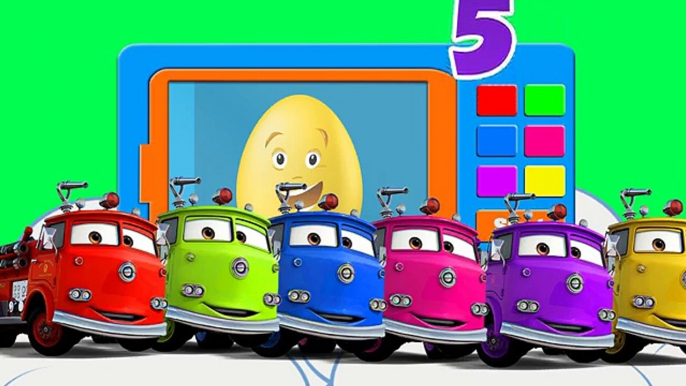 Dibujos animados Niños colores construcción huevo Niños Aprender monstruo sorpresa camiones con 3D