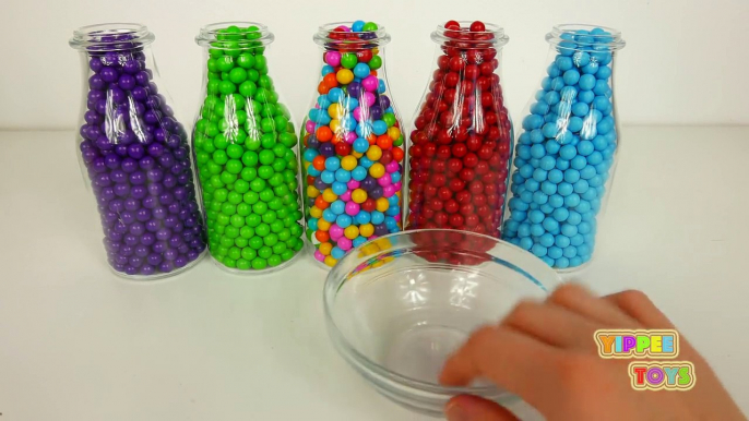 Bottles Filled with Yummy Candy and Surprise Toys for Children