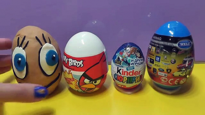 Angry Birds Toy Surprise Jake NeverLand Pirates Disney Pixar Cars2 Spongebob Huevos Sorpre