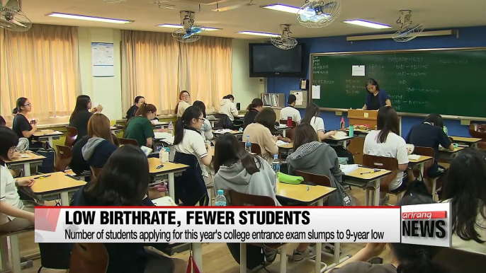 Number of students applying for this year's college entrance exam slumps to 9-year low