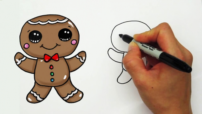 How to Draw Cute Gingerbread Man Easy for Beginners