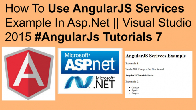 How to use angularjs services example in asp.net || visual studio 2015 #angularjs tutorials 7