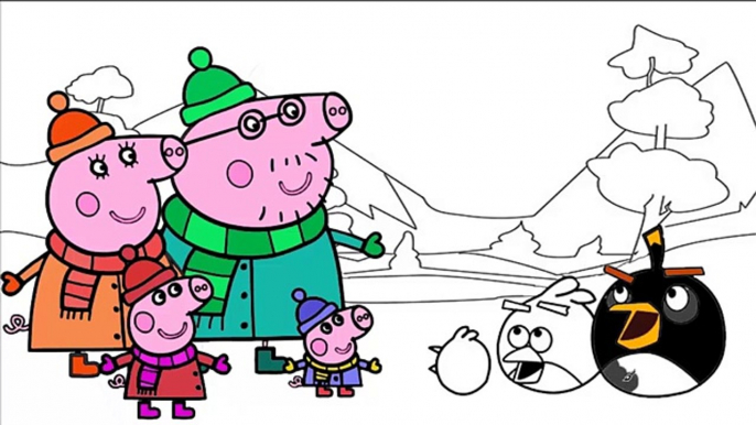 Coloring Angry Birds Peppa Pig Coloring Page Angry Birds vs Peppa Pig Christmas Coloring Book Part 2