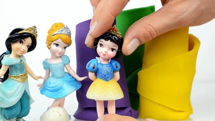 Disney princess surprise eggs play doh toys collection Cinderella, Jasmine, Snow White, Belle, Ariel