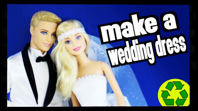 How to make an easy Barbie Wedding Dress - Easy Doll Crafts - simplekidscrafts