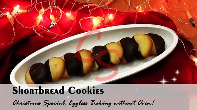 Shortbread Cookies Biscuit Recipe | Easy Eggless Baking Without Oven - In Cooker