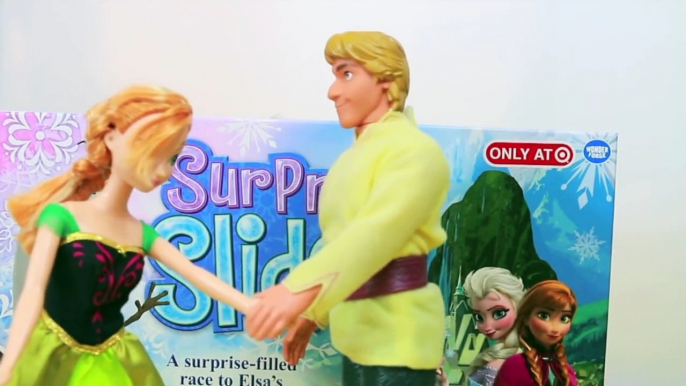 Frozen Elsa Anna Kristoff SURPRISE SLIDES Toy Game Barbie Parody Disney Princess AllToyCollector